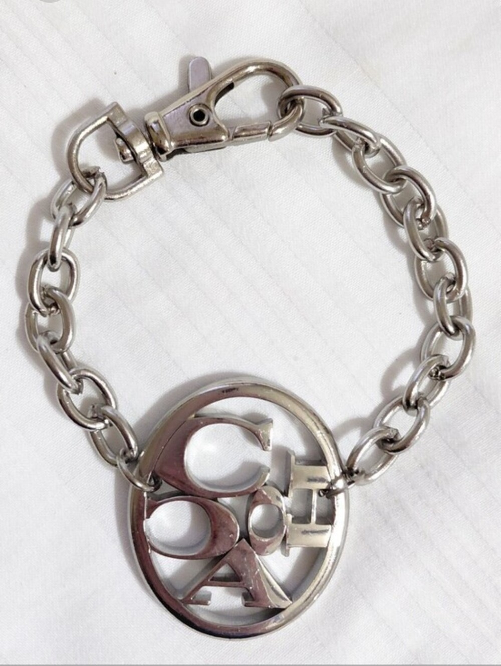 Coach Silver Oval Logo Bracelet